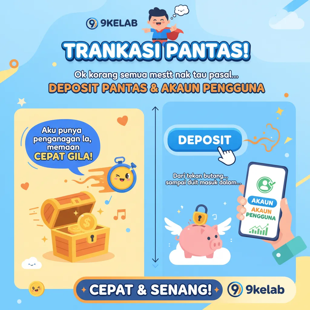 9kelab: Transaksi Deposit Pantas & Akaun Pengguna